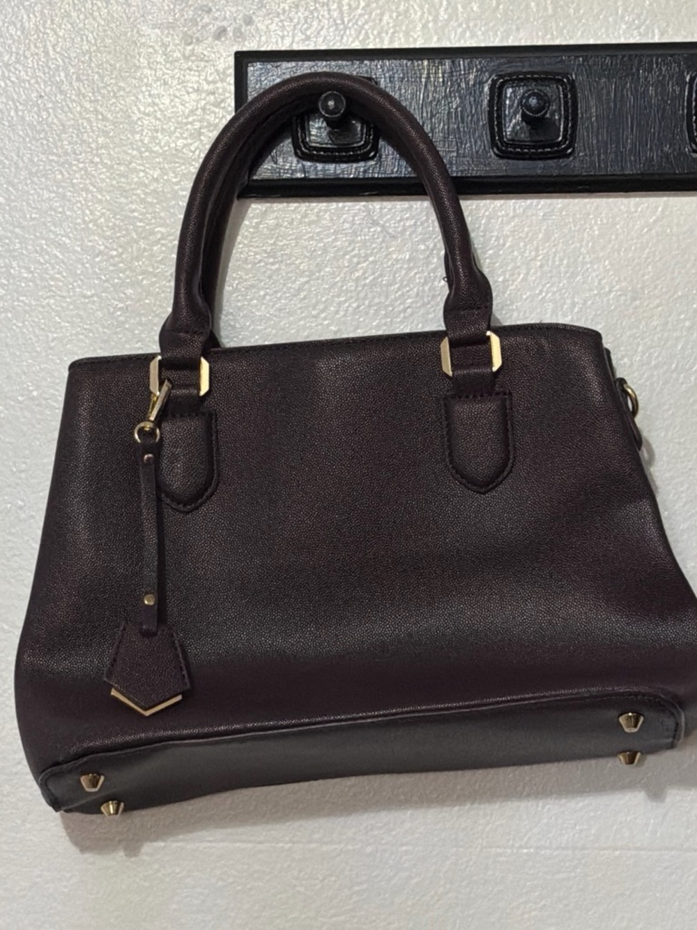 Women’s Structured Top-Handle Bag in Deep Mulberry